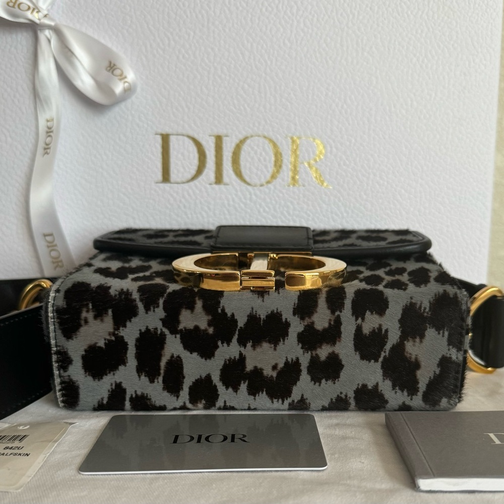❌SOLD❌DIOR 30 Montaigne Grey Mizza Pony Hair Calfskin Leather Box Bag - Picture 11 of 13